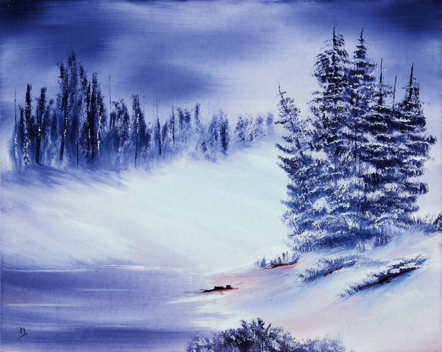 White Latte 17oz Ceramic Mug – Winter Landscape