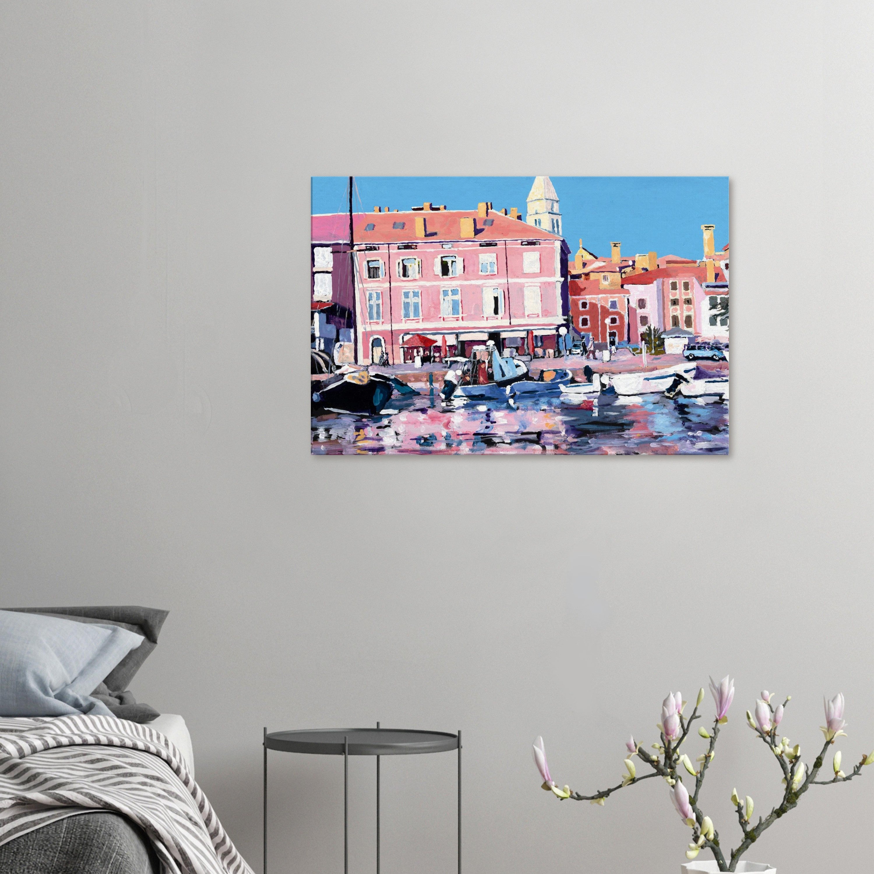 Canvas – City Promenade with Boats