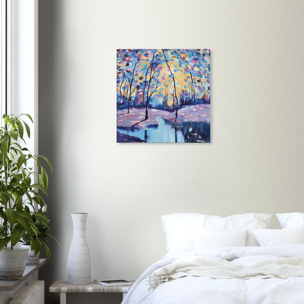 Canvas – Winter Forest by the Lake