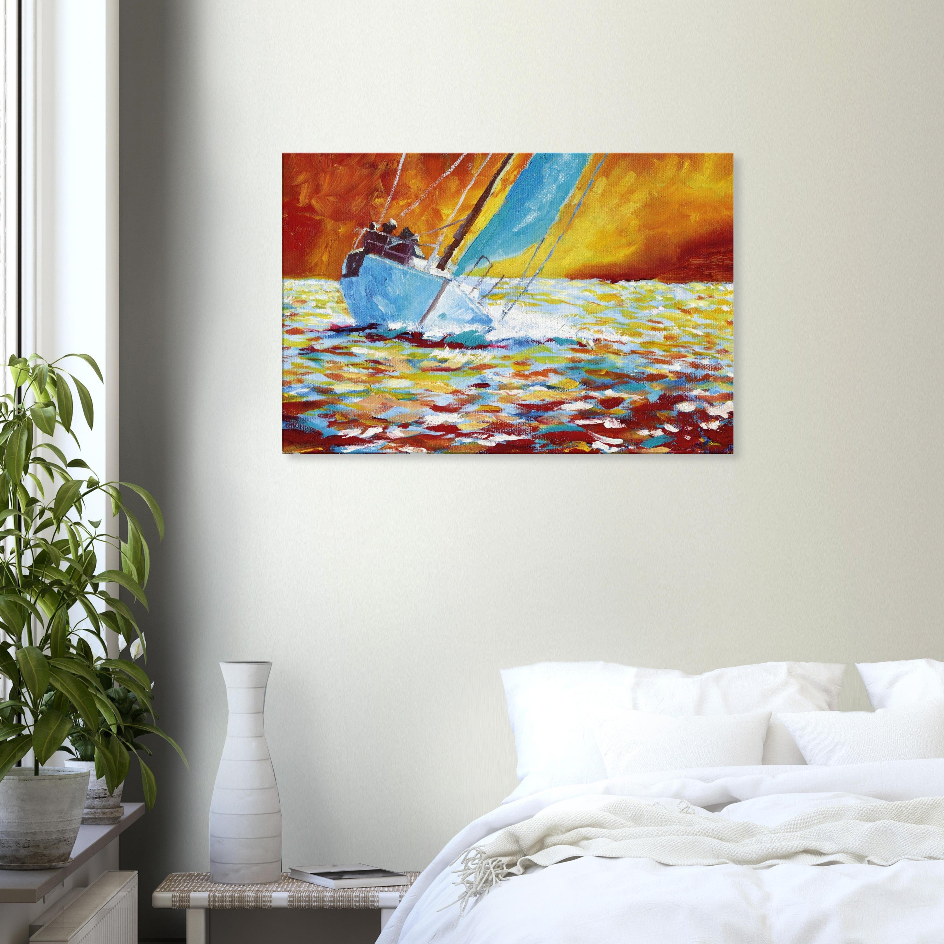 Canvas – Sailing Ship against a Colourful Sky