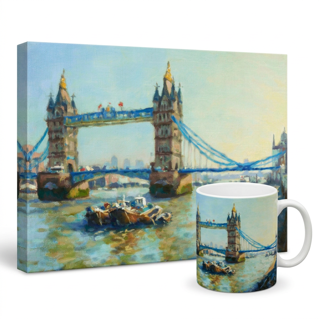 Bundle: Large Canvas and Mug – Tower Bridge