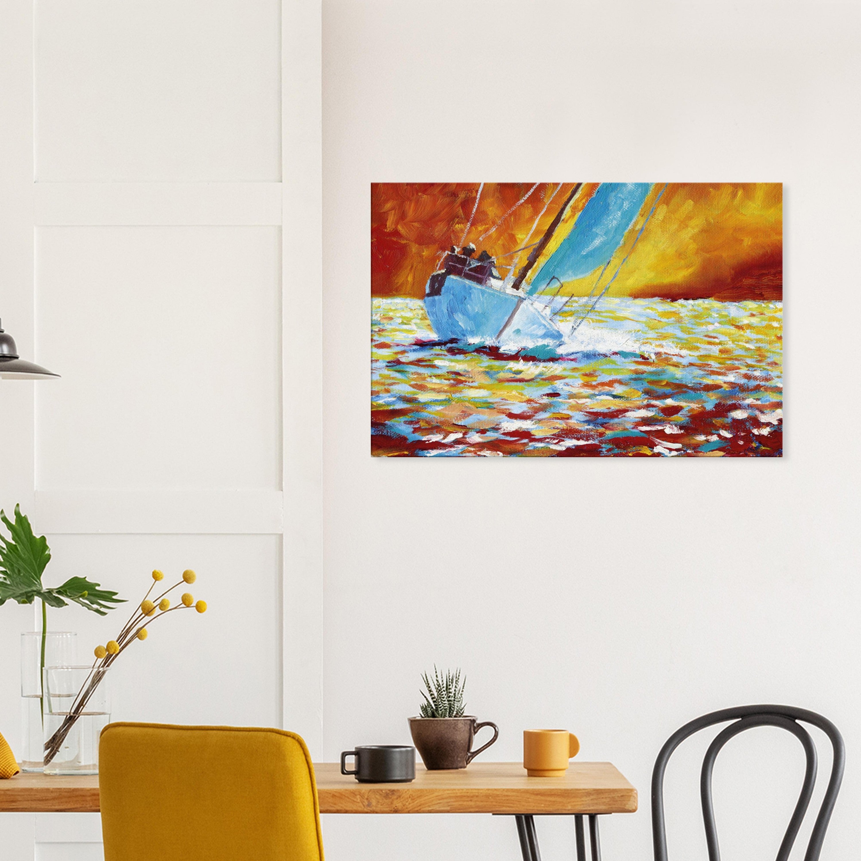 Canvas – Sailing Ship against a Colourful Sky