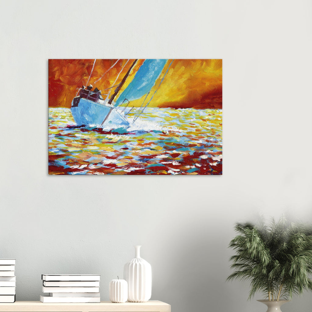 Canvas – Sailing Ship against a Colourful Sky