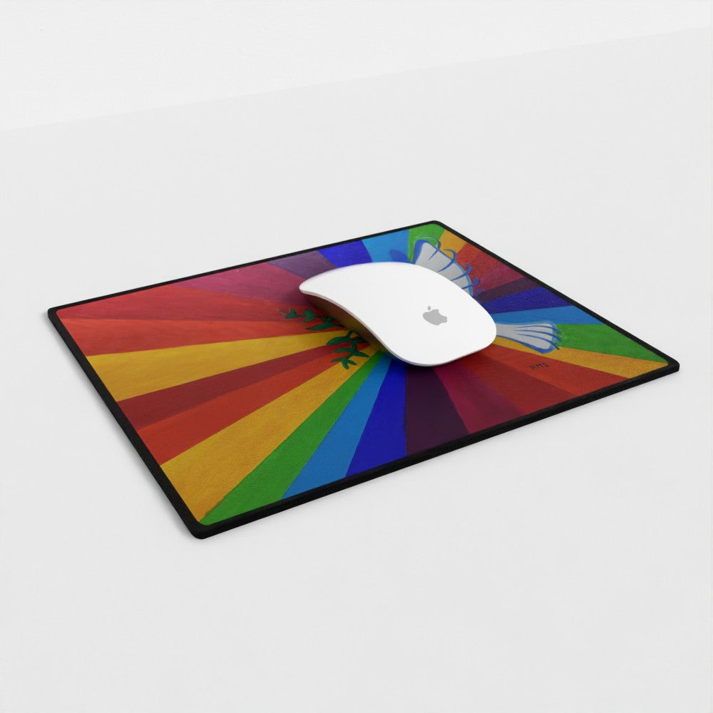Bundle: Mouse Mat, Coaster, and White Ceramic Mug - Peace and Harmony