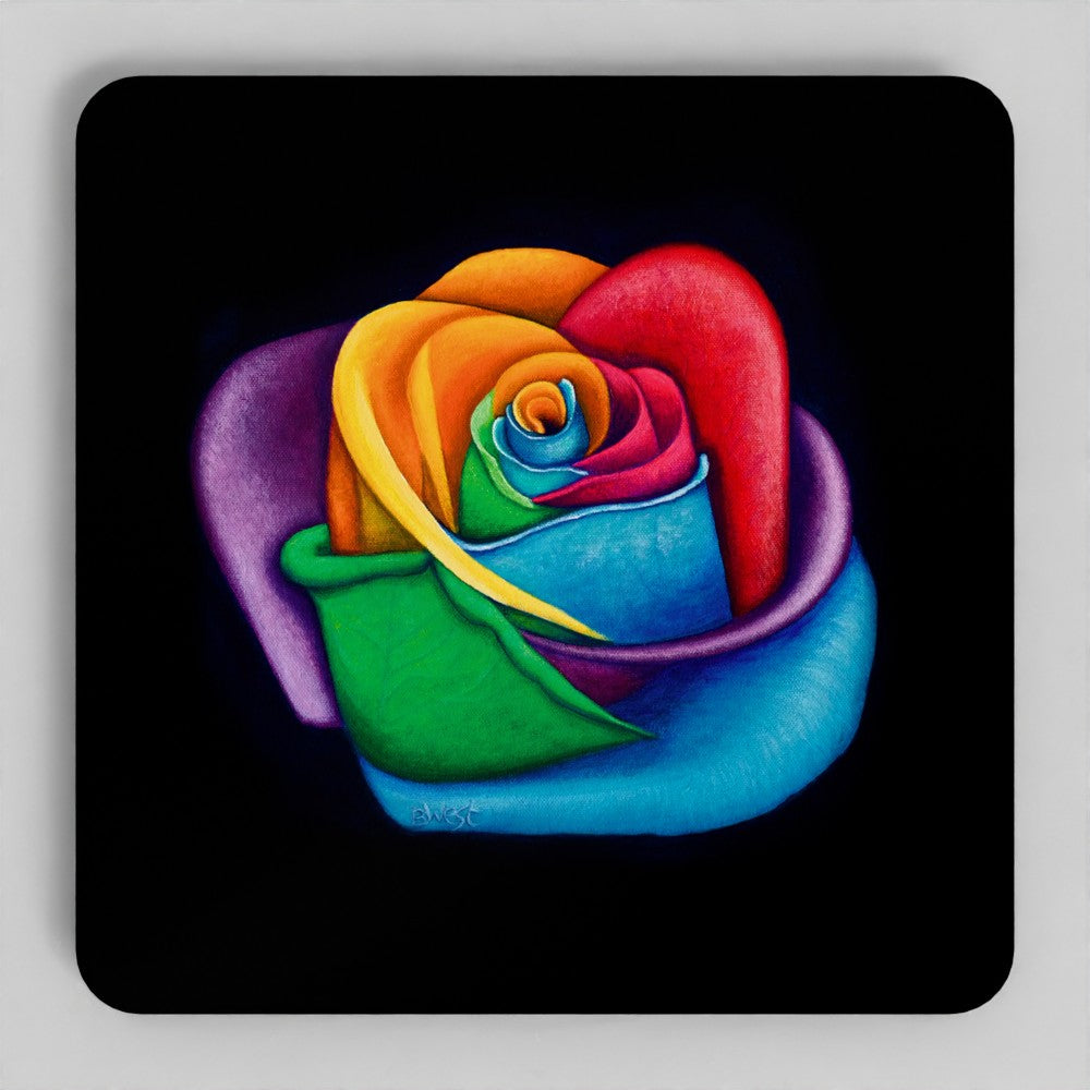 Wooden Coaster - Colourful Flower