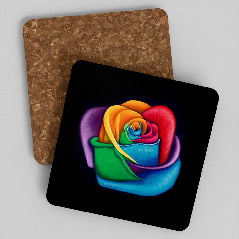 Wooden Coaster - Colourful Flower