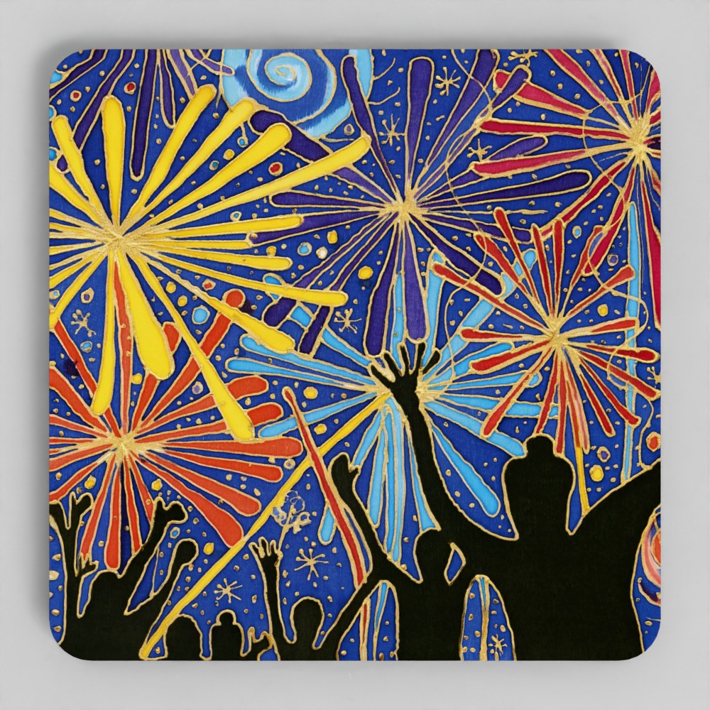 Wooden Coaster - Fireworks