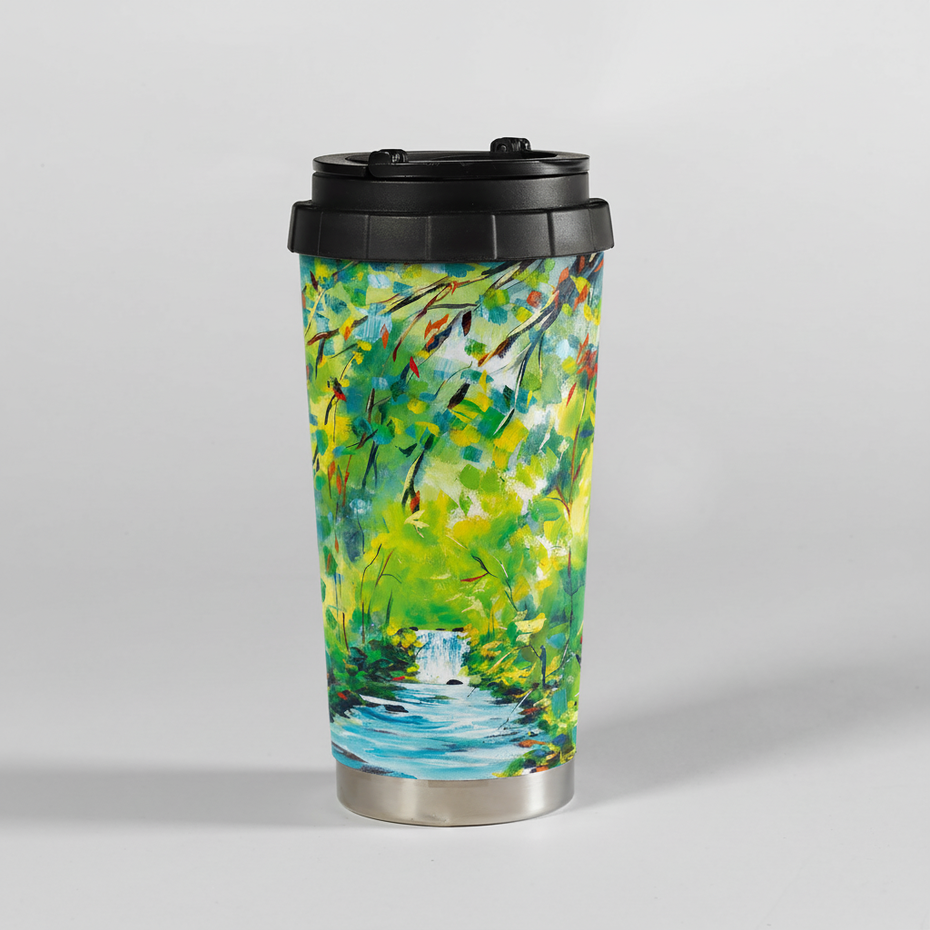Insulated Travel Mug – Woodland Waterfall