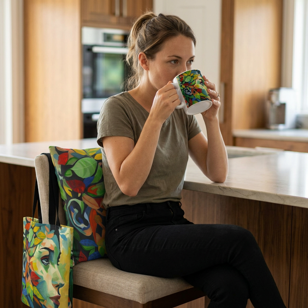 Bundle: Tote Bag, Cushion and Mug – Earth and Humanity