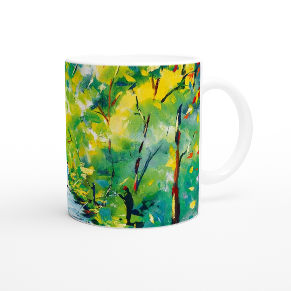 Bundle: Large Canvas and Mug – Woodland Waterfall