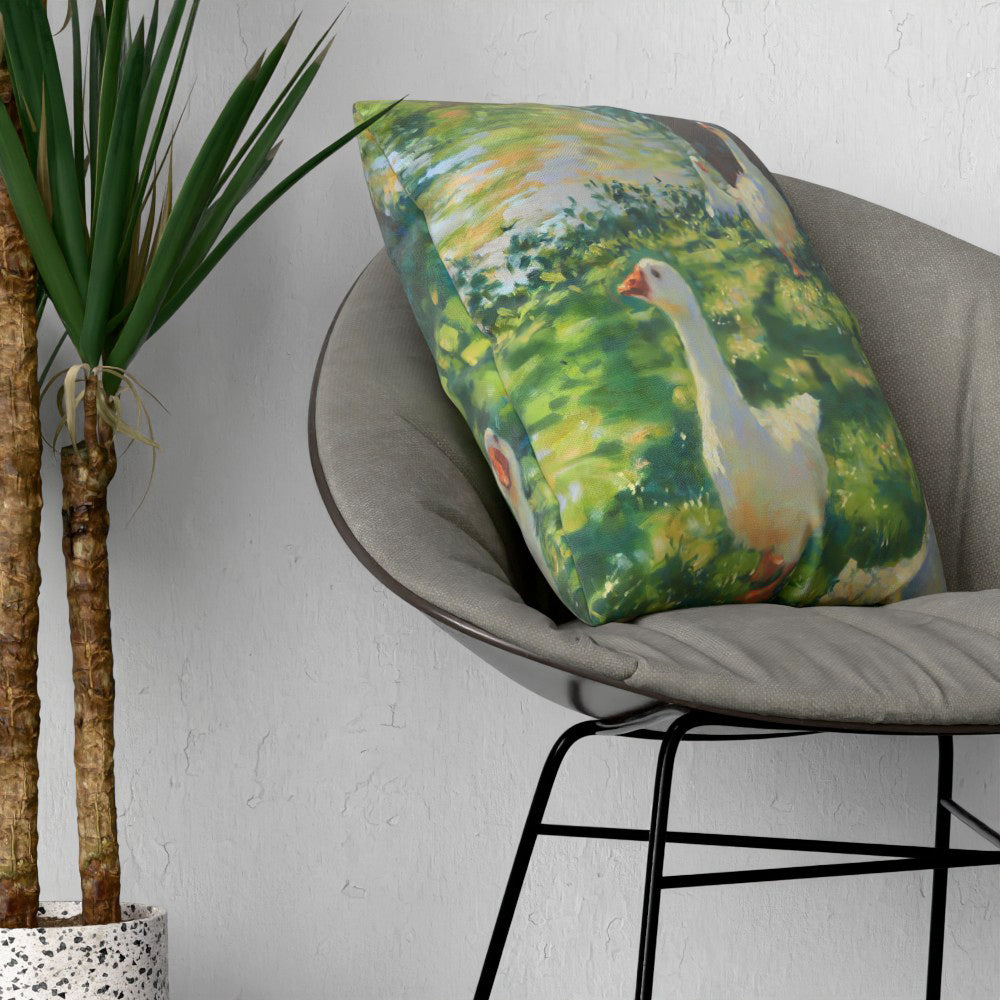 Faux Linen Cushion – Morning Swim