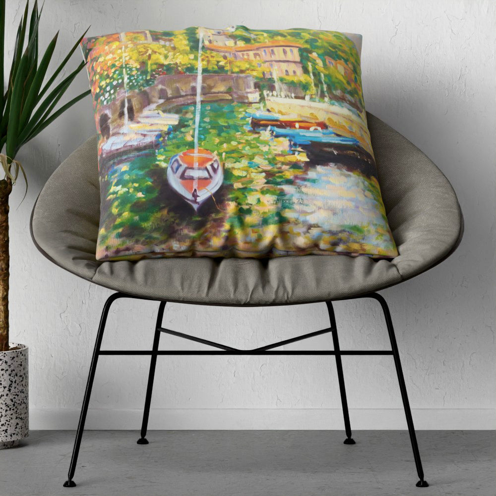 Faux Linen Cushion – Cannero Harbour