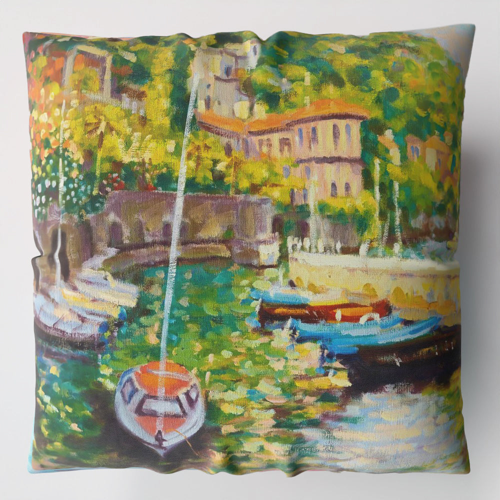 Faux Linen Cushion – Cannero Harbour