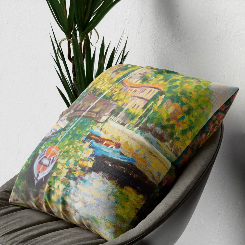 Faux Linen Cushion – Cannero Harbour