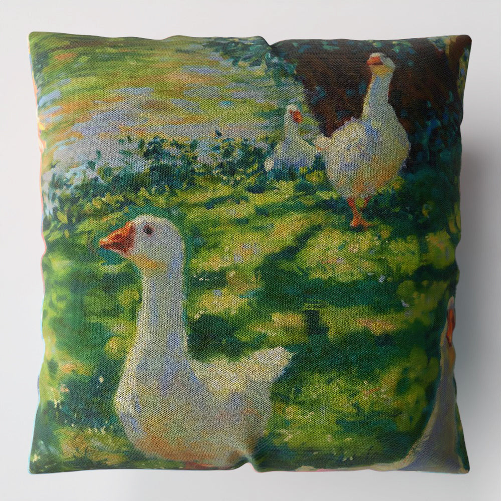 Faux Linen Cushion – Morning Swim