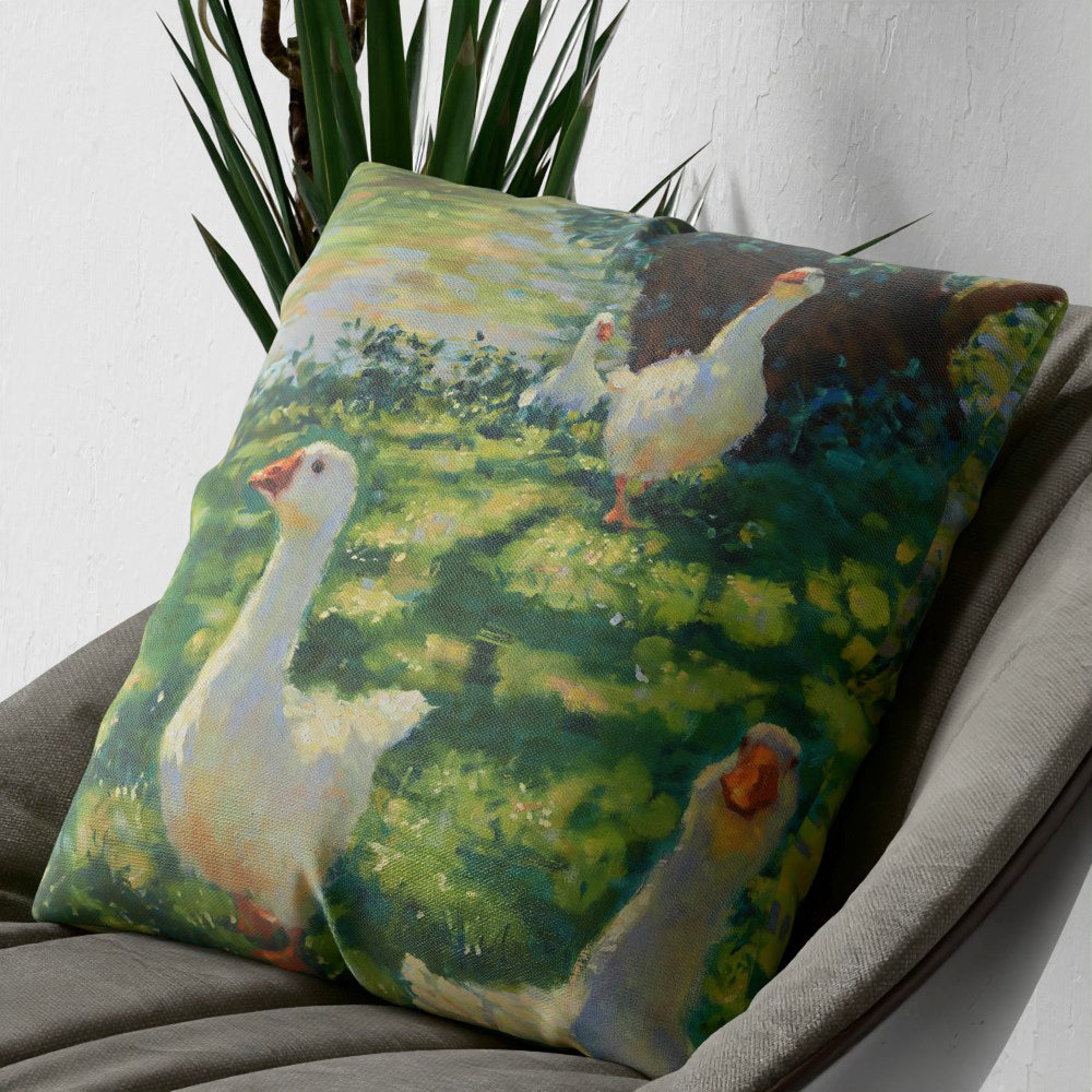 Faux Linen Cushion – Morning Swim