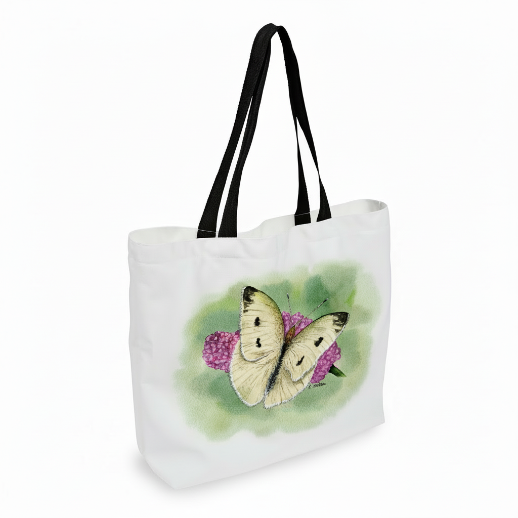 Tote Bag – White Moth on a Flower